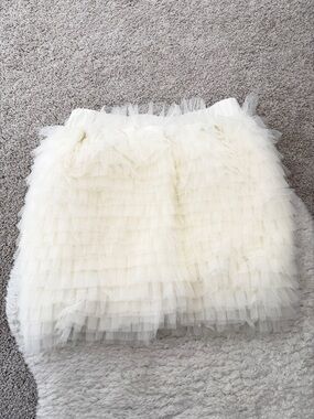 brand new Tiered Ivory Tulle Mini Skirt